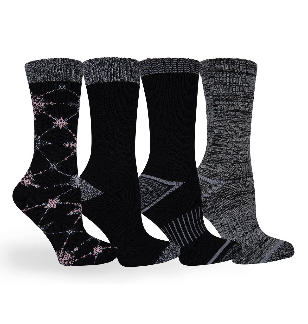 Women's Moisture Control Snowflake Crew Sock - 4pk 1