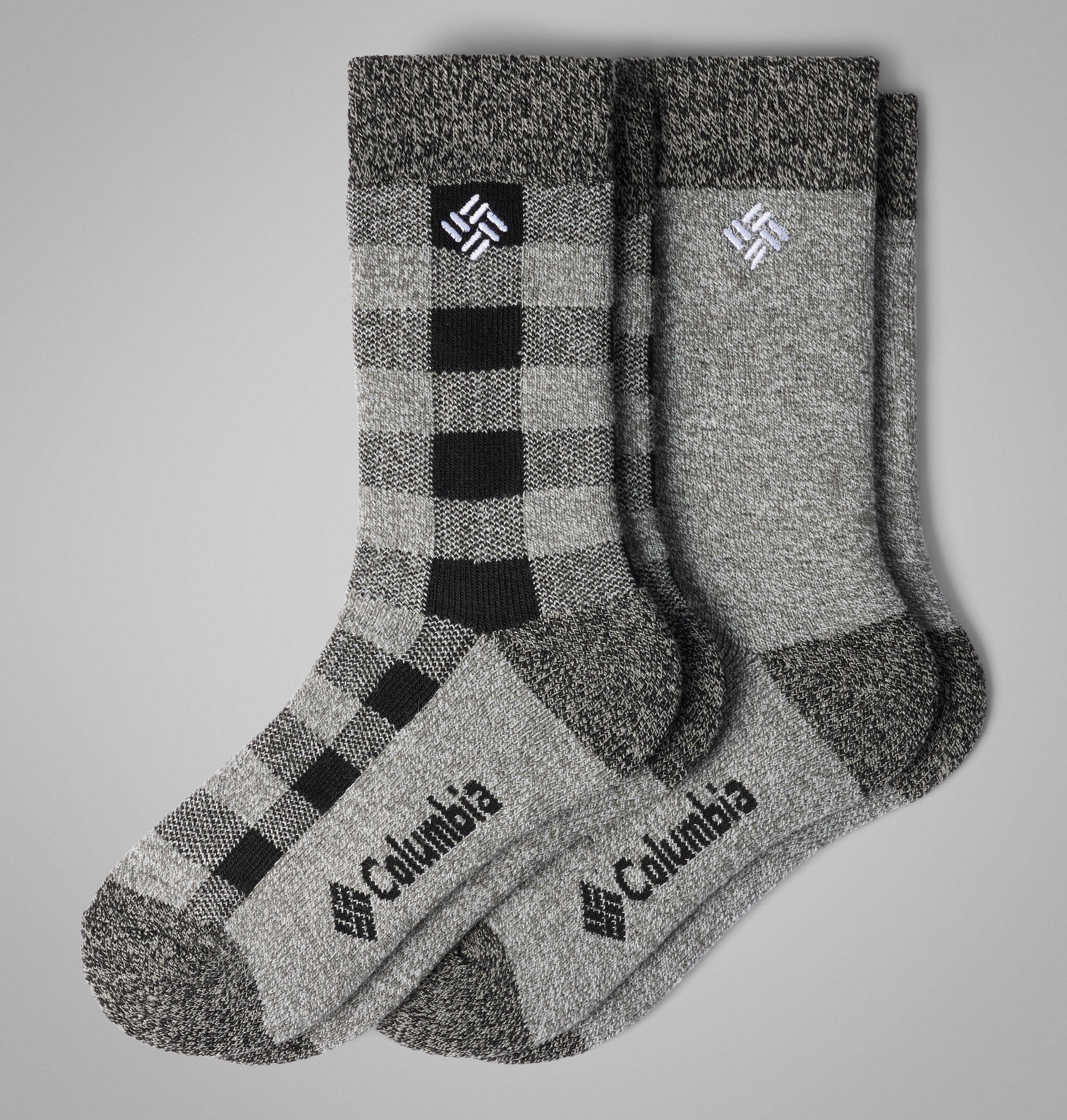 Columbia Men's Check Midweight Thermal Socks   2 Pack-