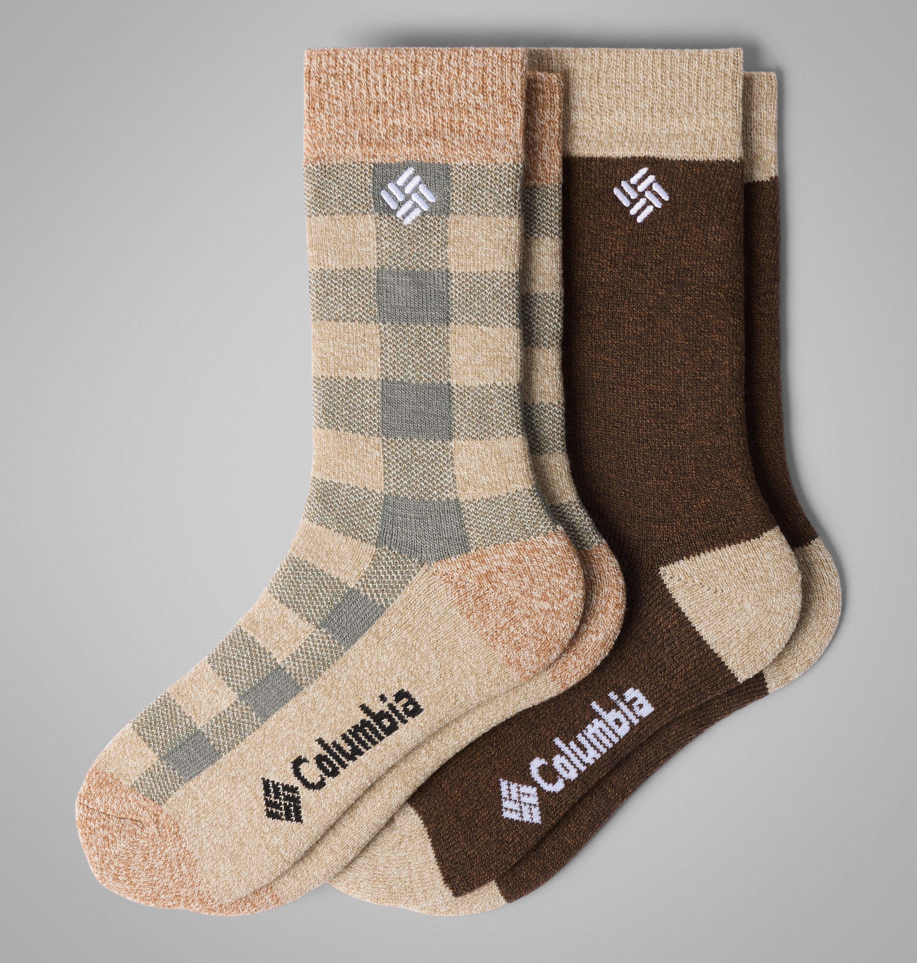 Columbia Men's Check Midweight Thermal Socks   2 Pack-
