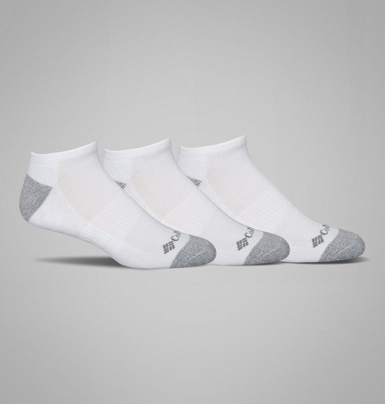 Men's Half Cushion No-Show Sock - 3pk, Color: White w/ Contrast Heel & Toe, image 1