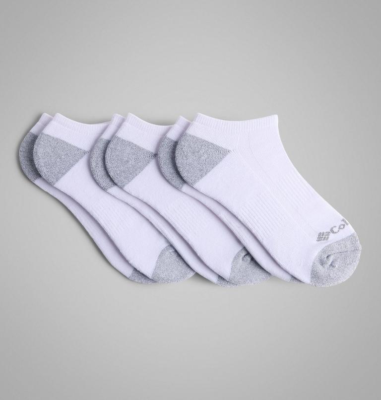 Men's 3PK Half Cushion No-Show Sock | 100 | L, Color: White w/ Contrast Heel & Toe, image 1