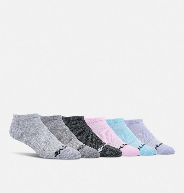Women's 6PK Space Dye No Show Sock | 600 | O/S, Color: Pink Assorted, image 1