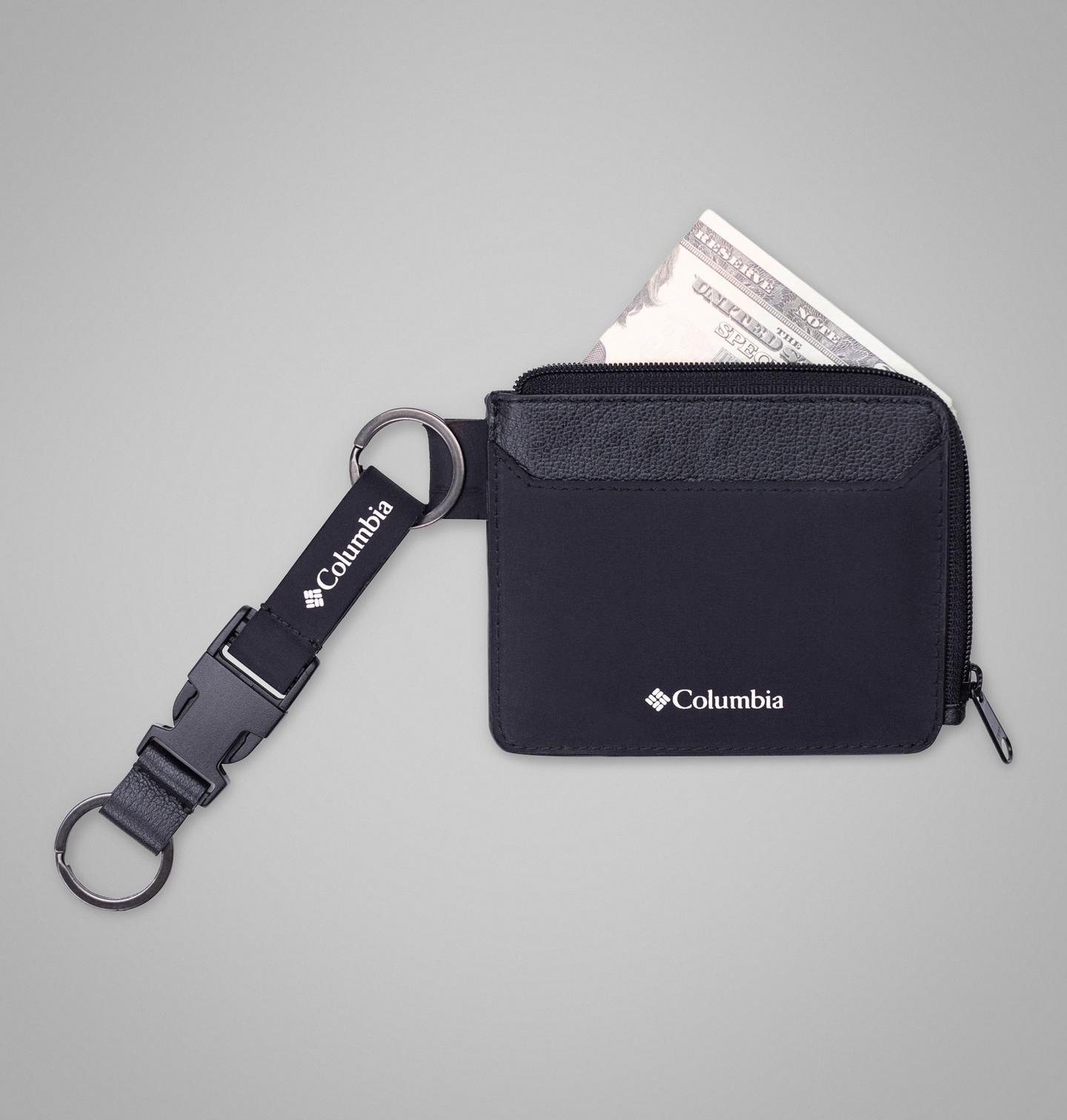 Мужской кошелёк Columbia Half-Zip Wallet with Keychain, цвет: Чёрный — фото 3