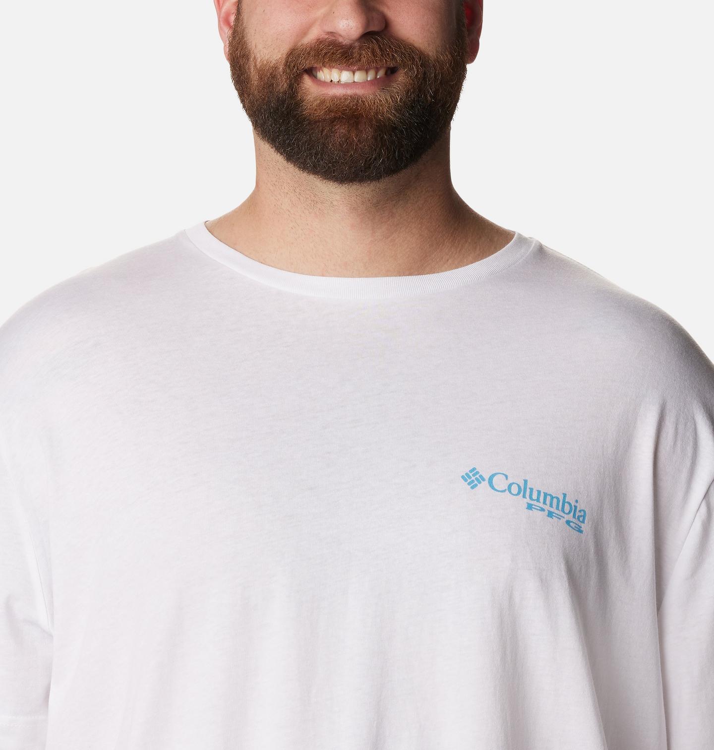 Мужская футболка Columbia PFG Payton Graphic T-Shirt - Big, цвет: Белый — фото 4