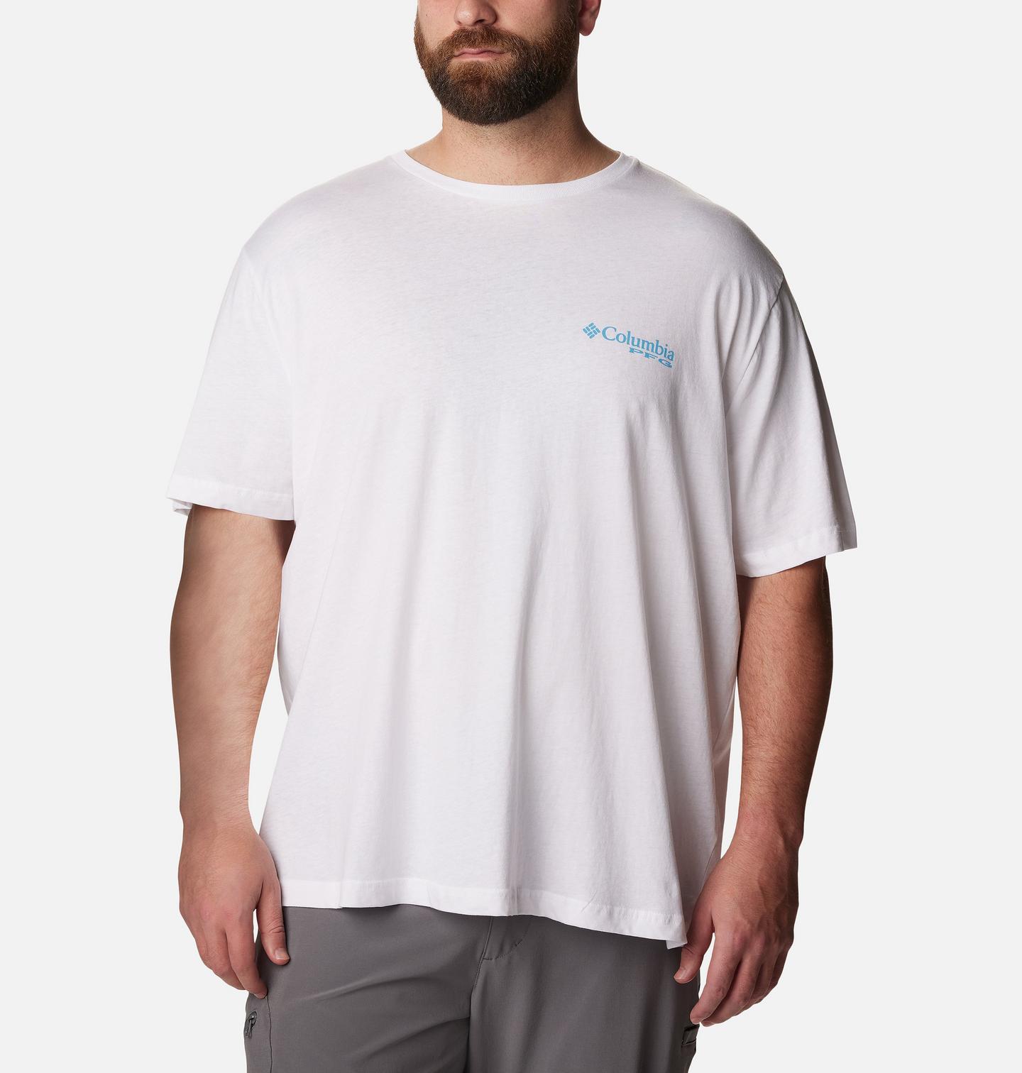 Мужская футболка Columbia PFG Payton Graphic T-Shirt - Big, цвет: Белый — фото 2