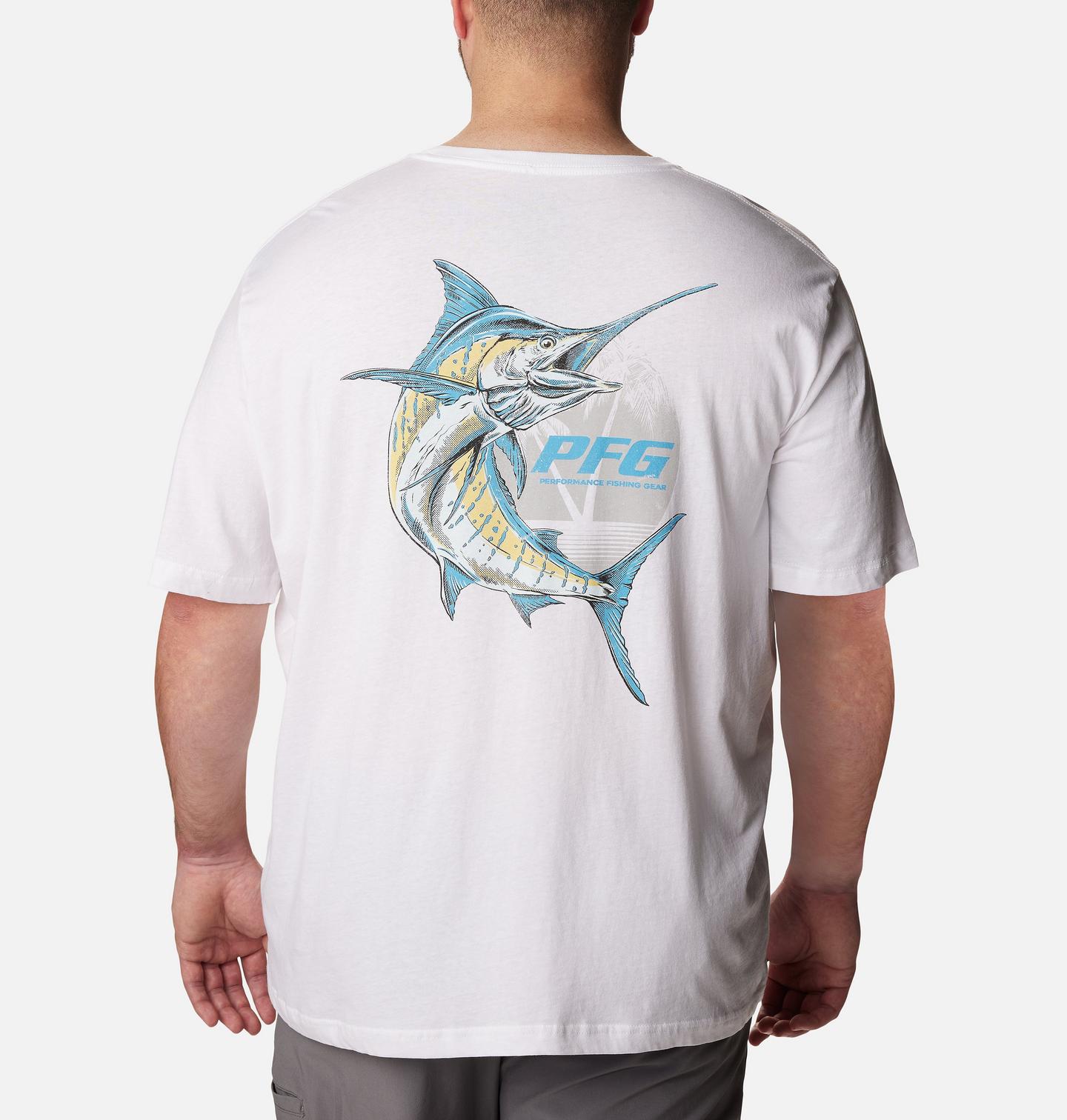 Мужская футболка Columbia PFG Payton Graphic T-Shirt - Big, цвет: Белый — фото 1