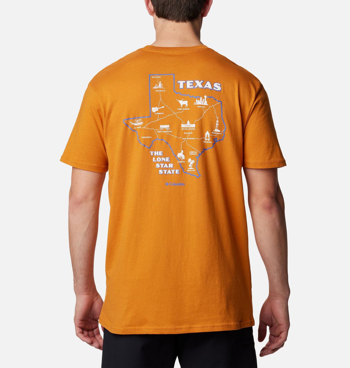 Мужская футболка Columbia Lone Star Graphic, цвет: Золотой янтарный — фото 1