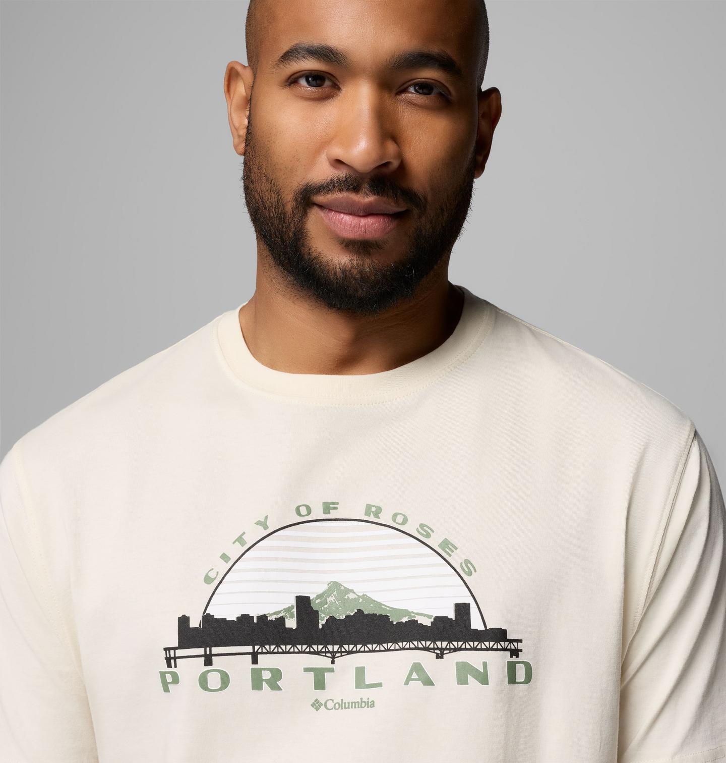 Мужская футболка Columbia Buckman PDX OR CSC Short Sleeve, цвет: Меловой — фото 3