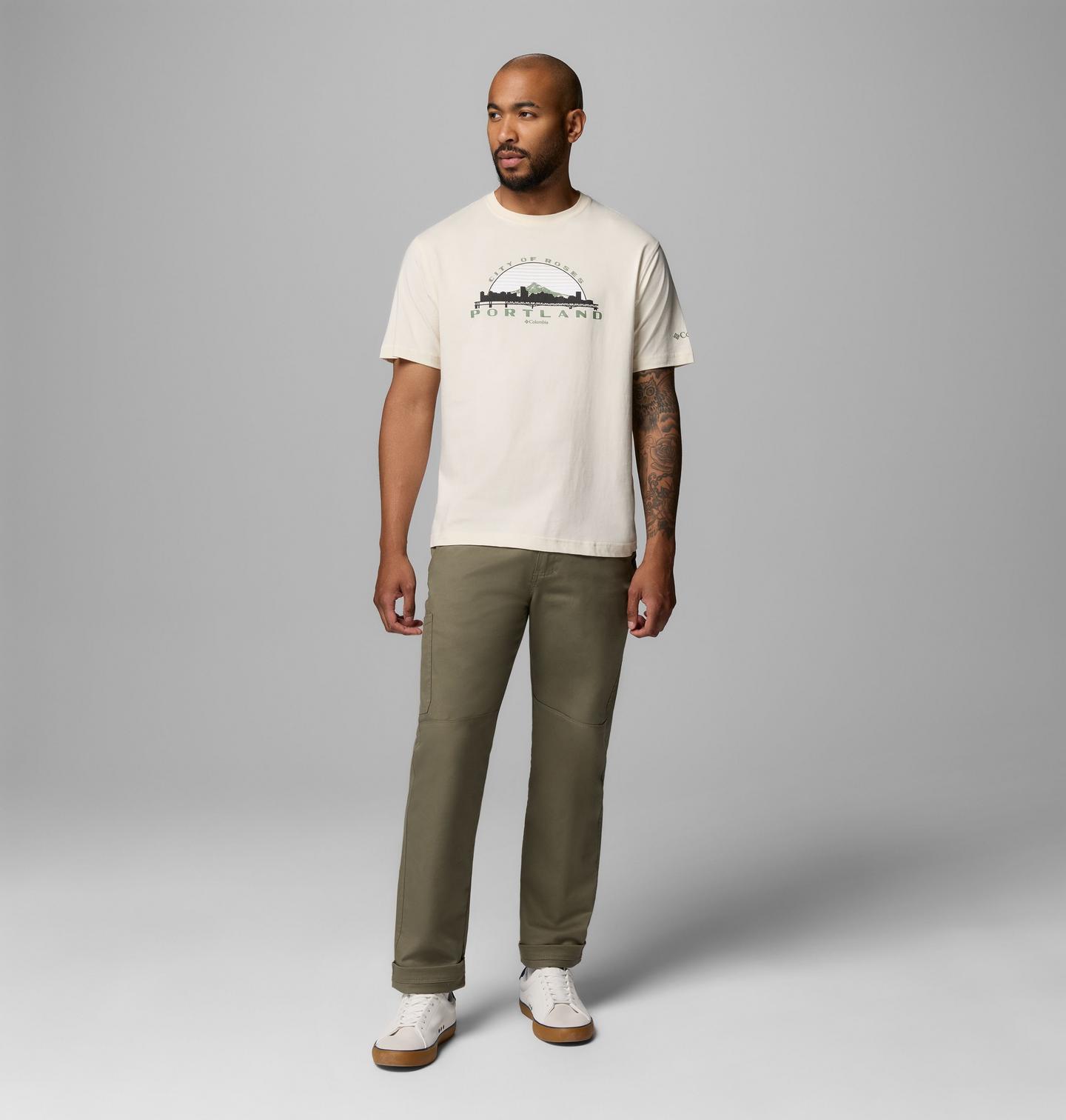 Мужская футболка Columbia Buckman PDX OR CSC Short Sleeve, цвет: Меловой — фото 2