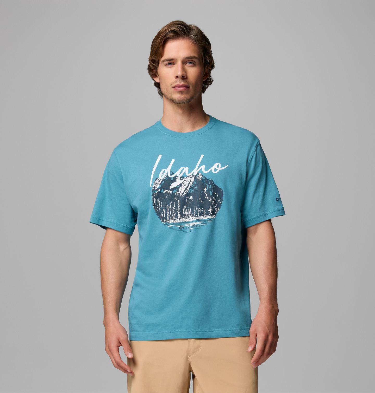 Мужская футболка Columbia Garnet ID CSC Short Sleeve, цвет: Синий — фото 1