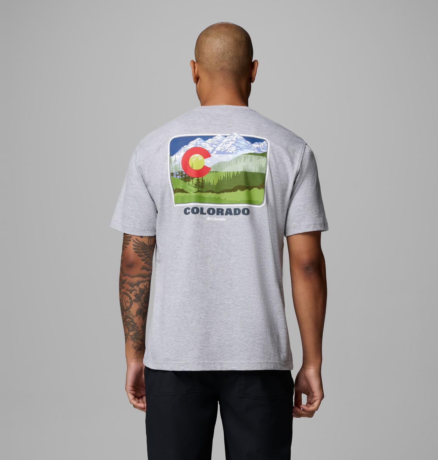 Мужская футболка Columbia Flag CO CSC Short Sleeve, цвет: Серый меланжевый — фото 1