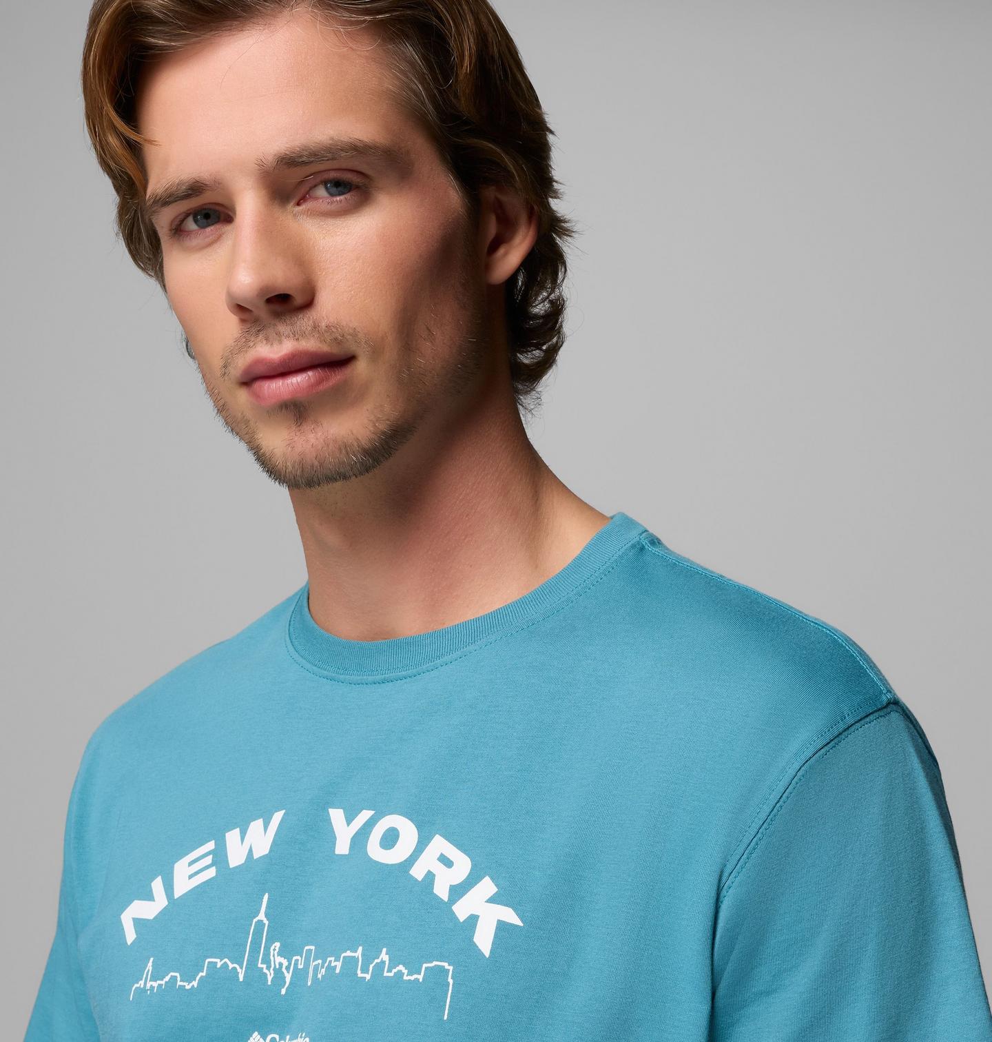 Мужская футболка Columbia Gilded NY CSC Short Sleeve, цвет: Синий — фото 4