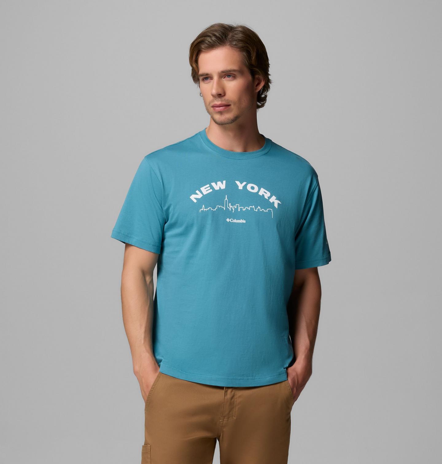 Мужская футболка Columbia Gilded NY CSC Short Sleeve, цвет: Синий — фото 1