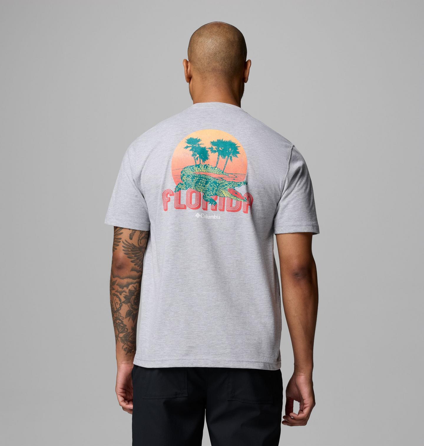 Мужская футболка Columbia Floridasun Fl Gator CSC Short Sleeve, цвет: Серый меланжевый — фото 1