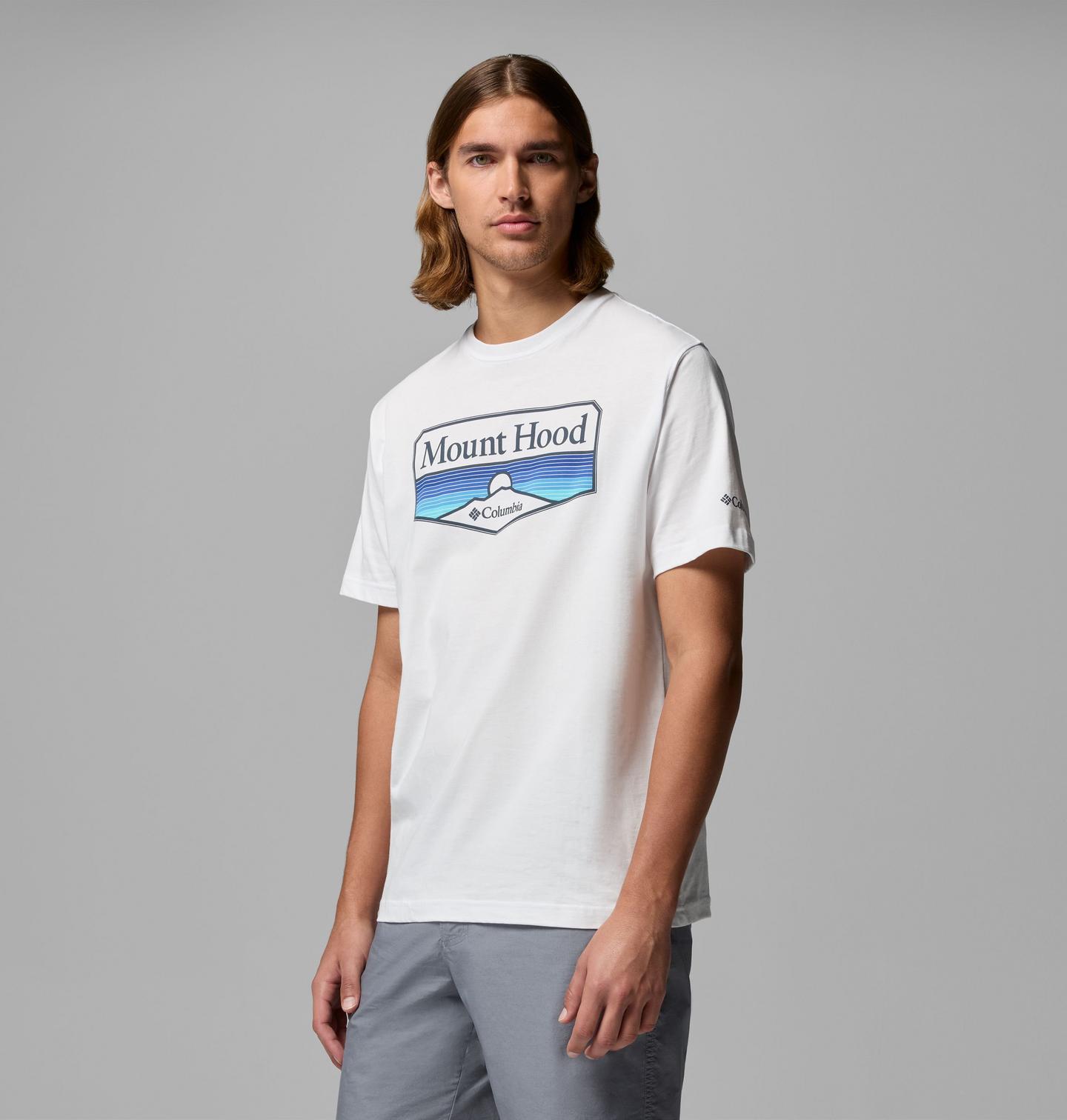 Мужская футболка Columbia High Point Mt Hood CSC Short Sleeve, цвет: Белый — фото 3