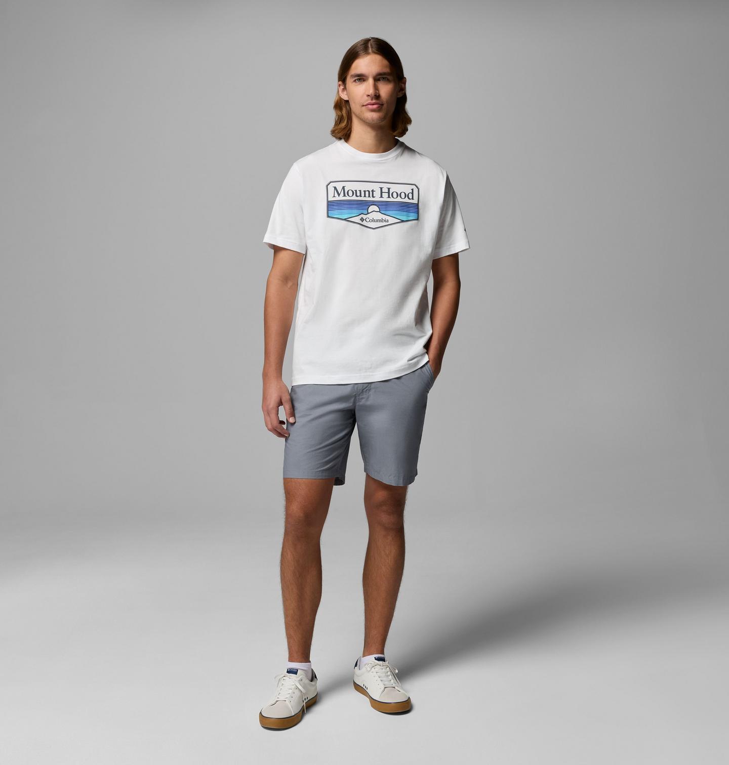 Мужская футболка Columbia High Point Mt Hood CSC Short Sleeve, цвет: Белый — фото 2