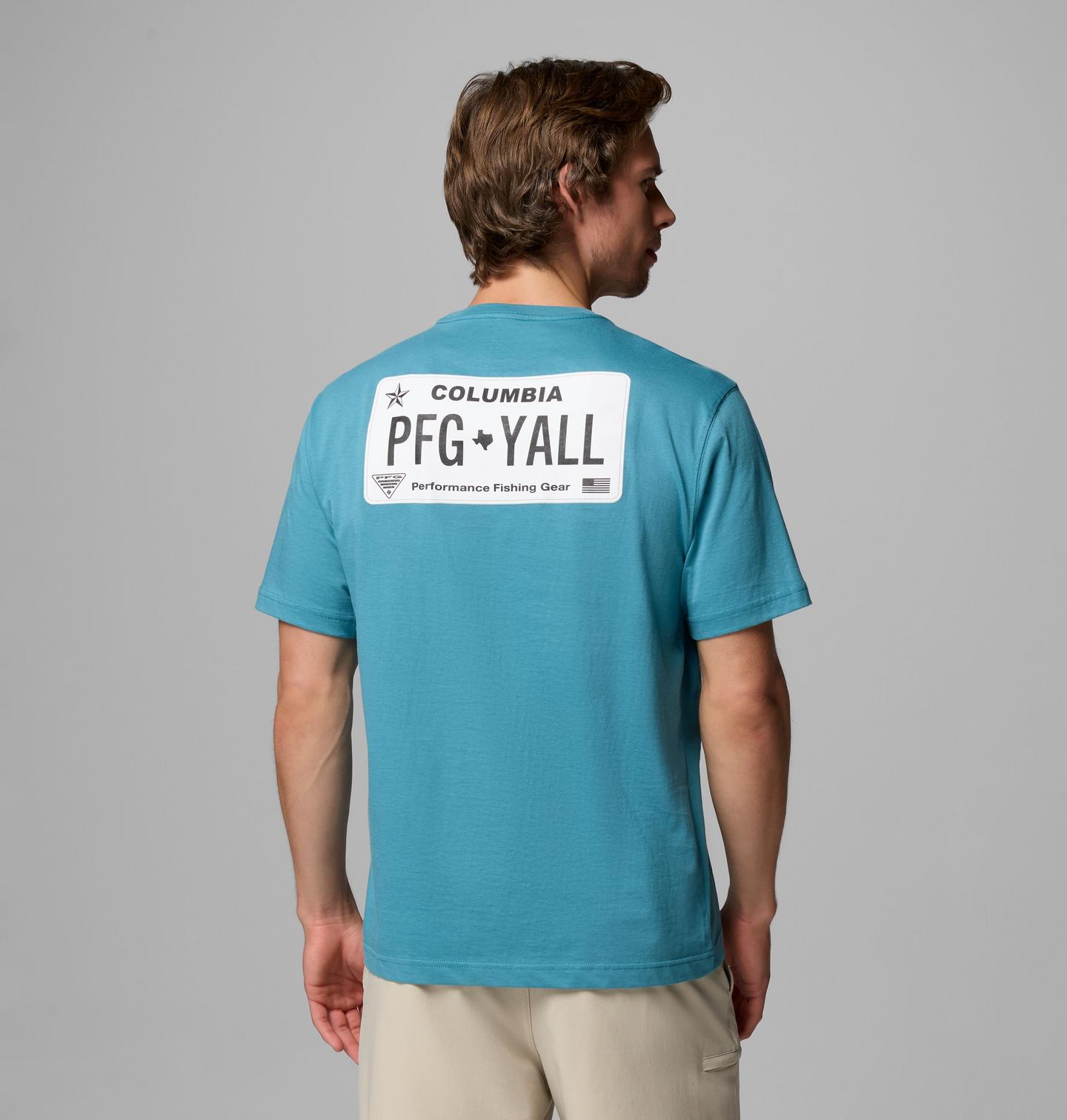 Мужская футболка Columbia Harris T PFG Short Sleeve, цвет: Синий — фото 1