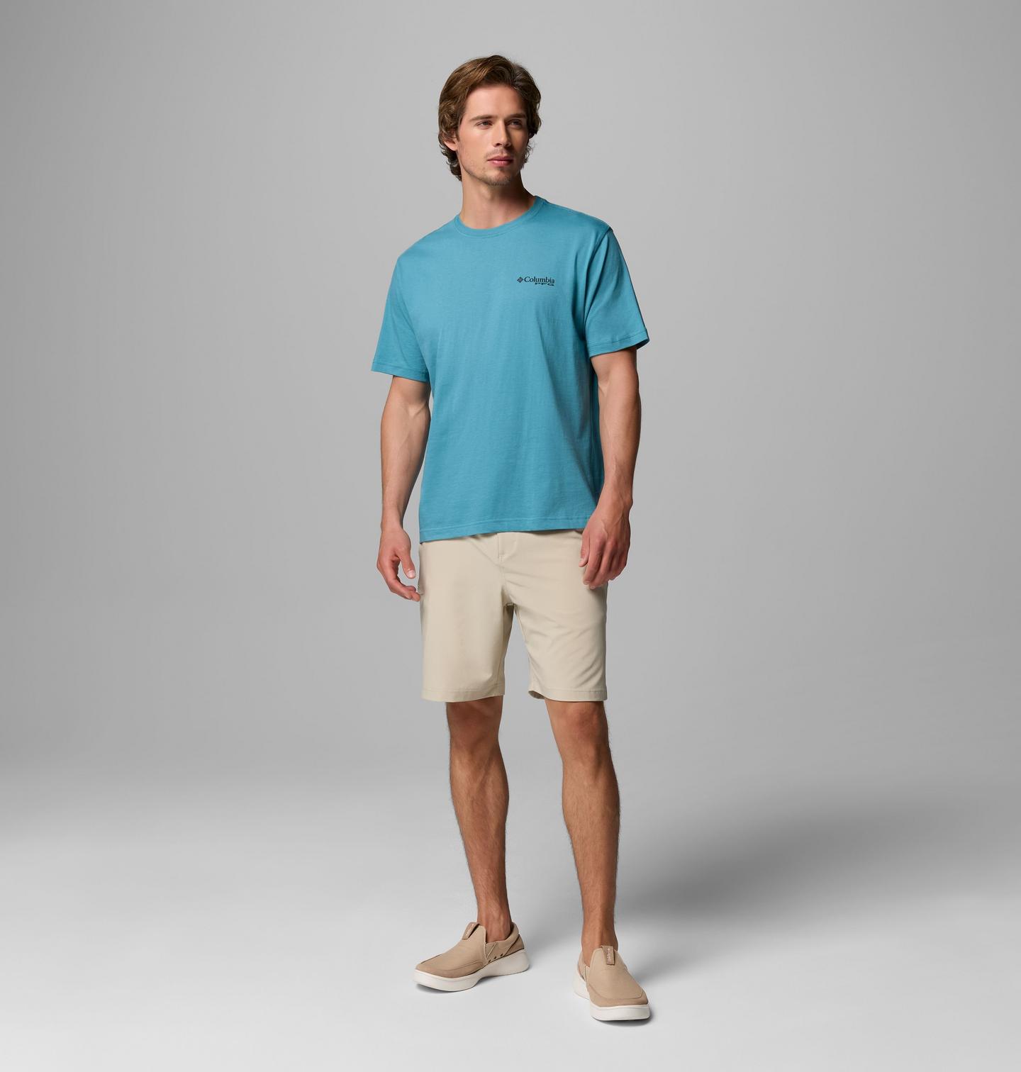 Мужская футболка Columbia Harris T PFG Short Sleeve, цвет: Синий — фото 2