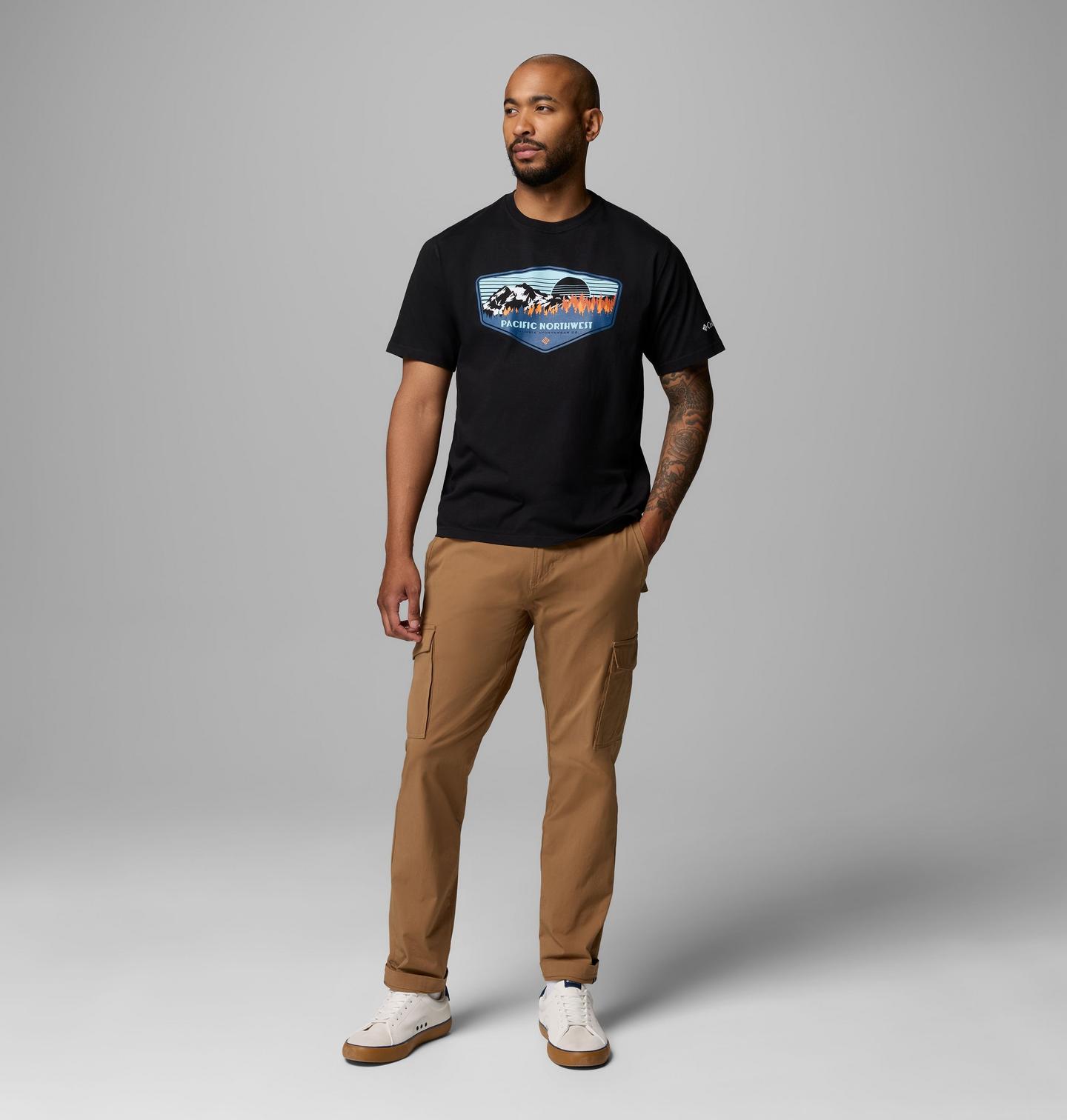 Мужская футболка Columbia Pacno Pnw Csc Short Sleeve, цвет: Чёрный — фото 2