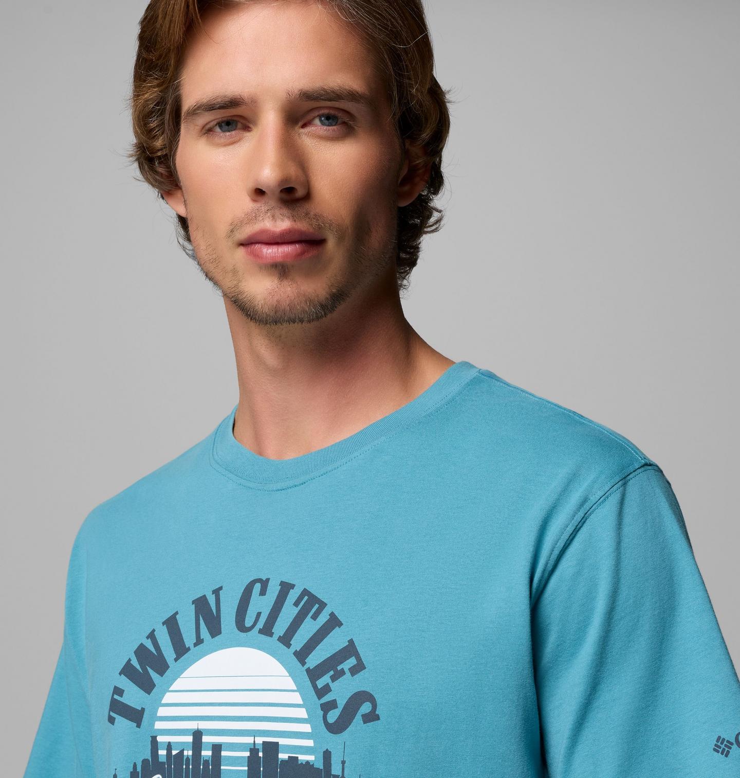 Мужская футболка Columbia Paul MN CSC Short Sleeve, цвет: Синий — фото 3