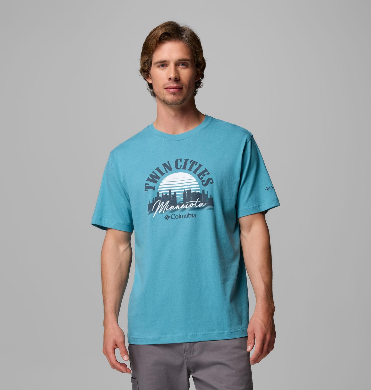 Мужская футболка Columbia Paul MN CSC Short Sleeve, цвет: Синий — фото 1