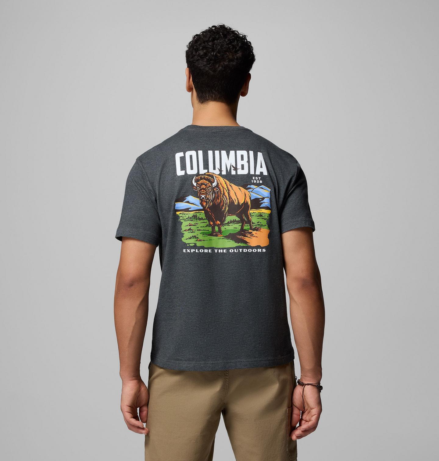 Мужская футболка Columbia Buffalo Graphic, цвет: Угольный меланжевый — фото 1