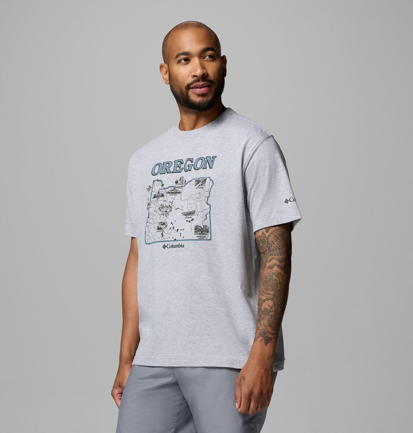 Мужская футболка Columbia Sunbreak OR CSC Short Sleeve, цвет: Серый — фото 3