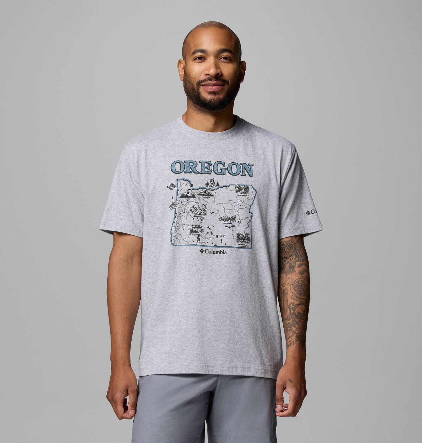 Мужская футболка Columbia Sunbreak OR CSC Short Sleeve, цвет: Серый — фото 1