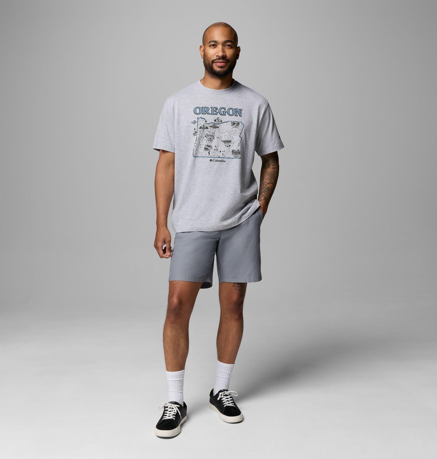 Мужская футболка Columbia Sunbreak OR CSC Short Sleeve, цвет: Серый — фото 2