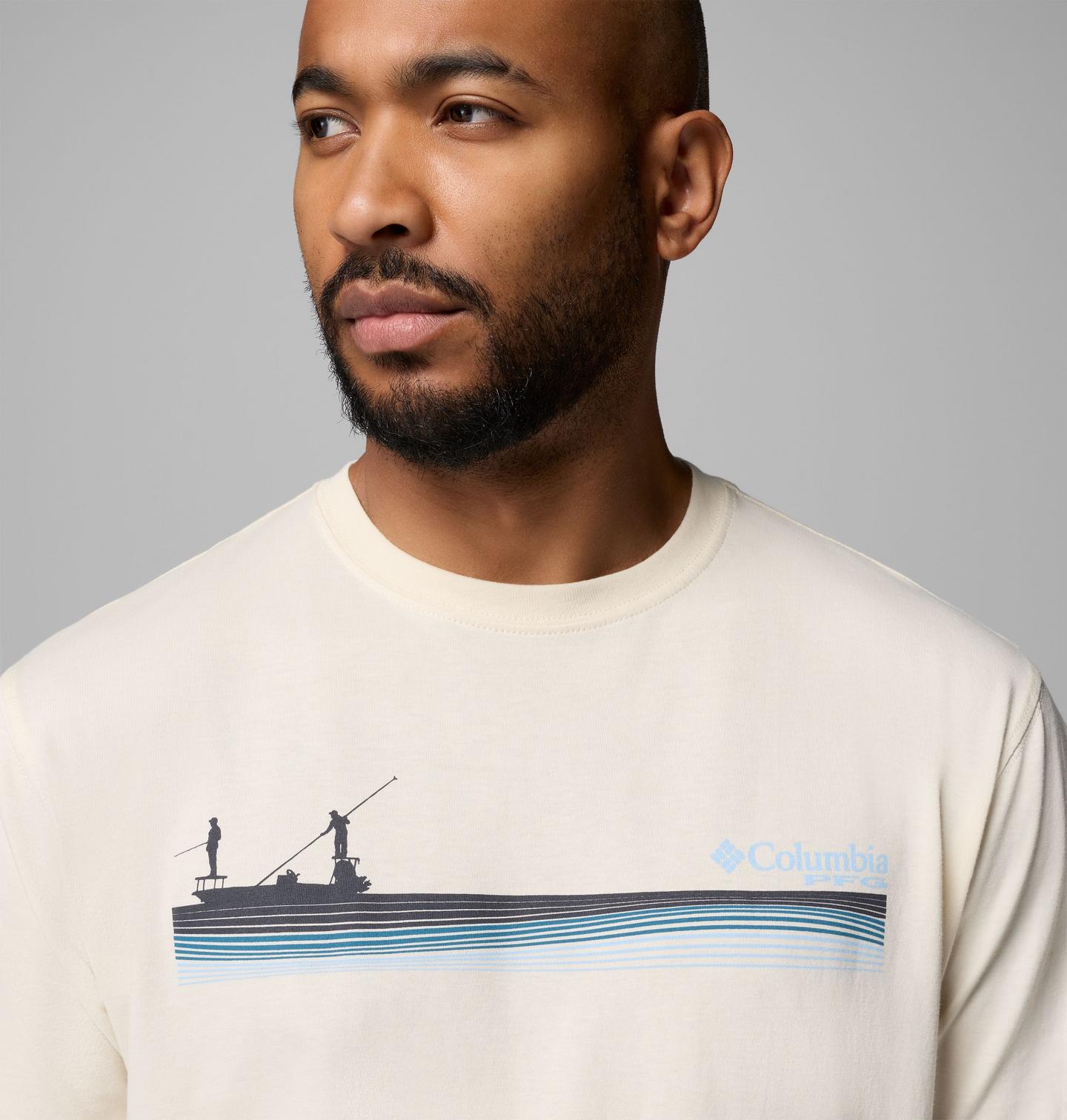 Мужская футболка Columbia Zinger PFG, цвет: Меловой — фото 3