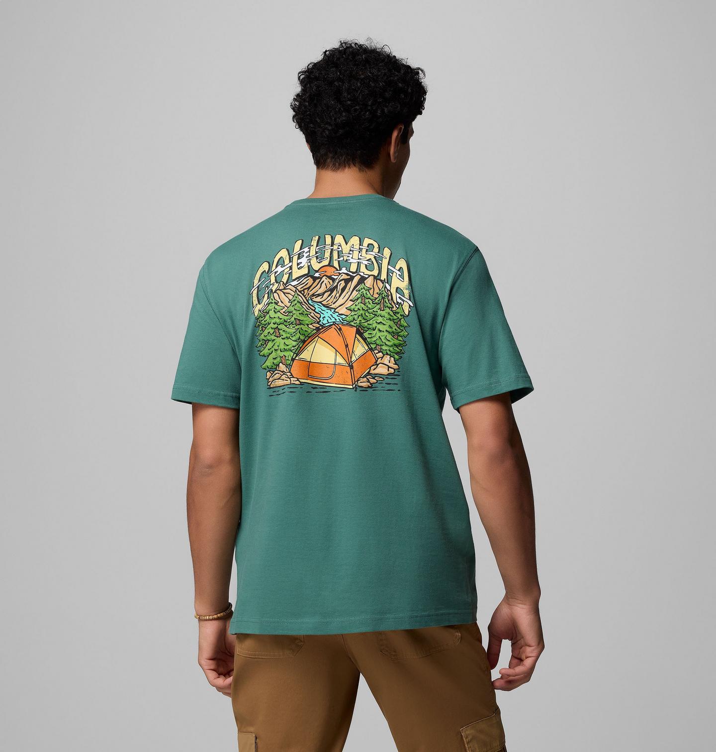 Мужская футболка Columbia Badlands Graphic, цвет: Зелёный — фото 1