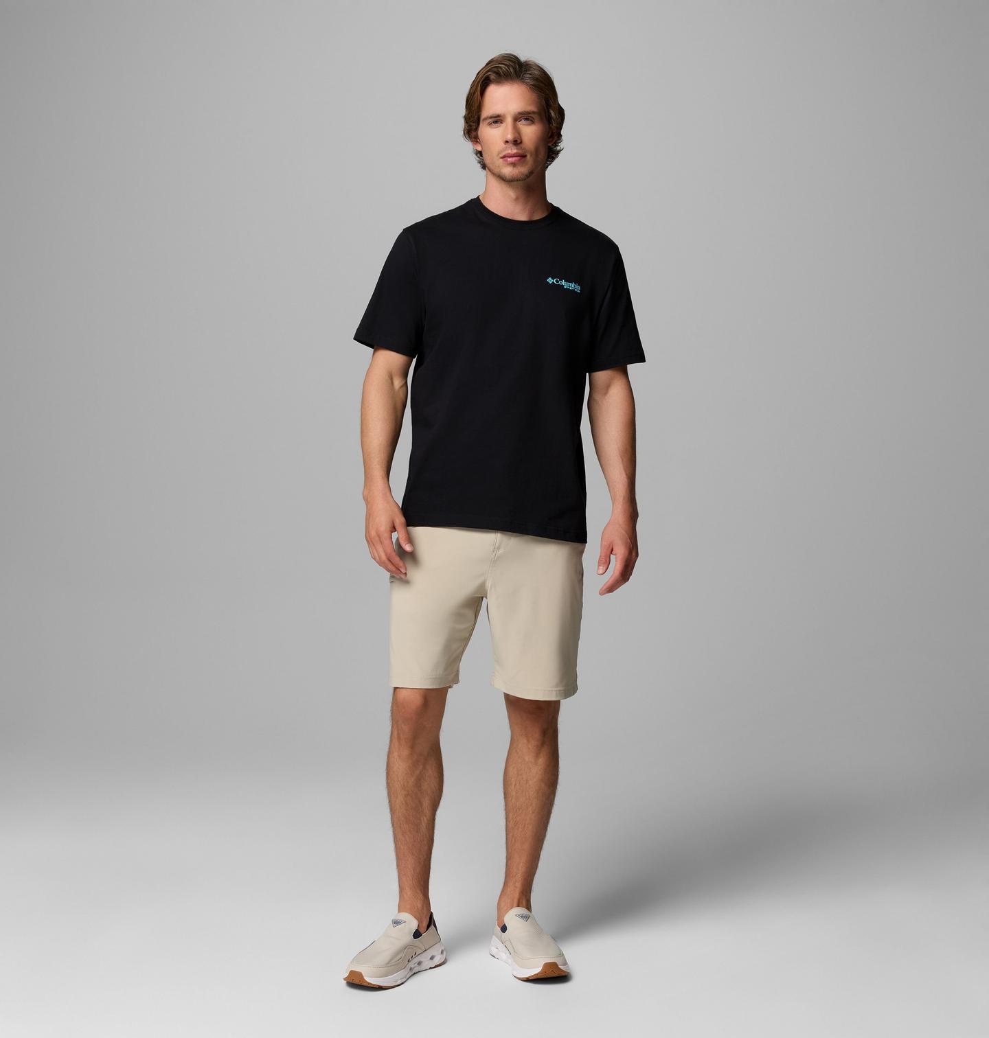 Мужская футболка Columbia Ahab Fly PFG Short Sleeve, цвет: Чёрный — фото 2