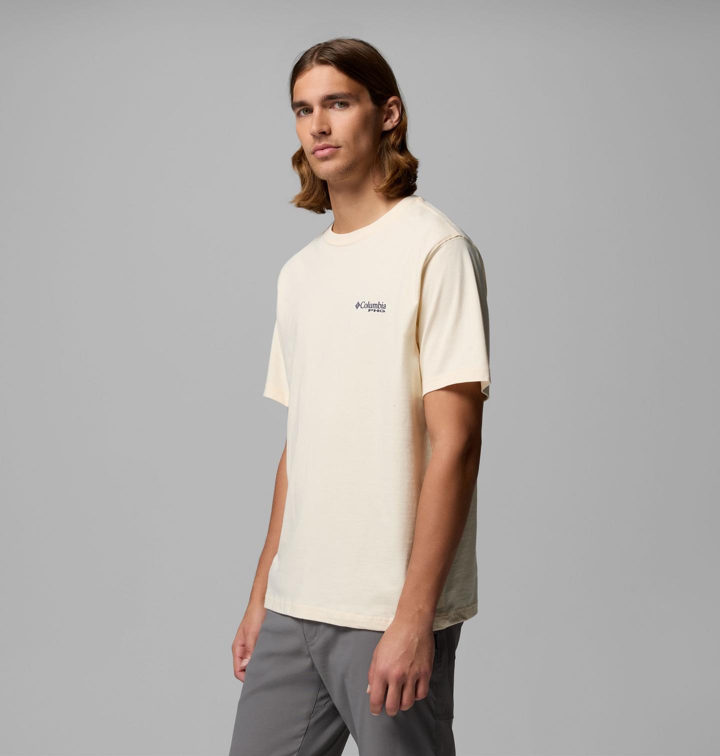 Мужская футболка Columbia Allain Flag PHG Short Sleeve, цвет: Меловой — фото 4