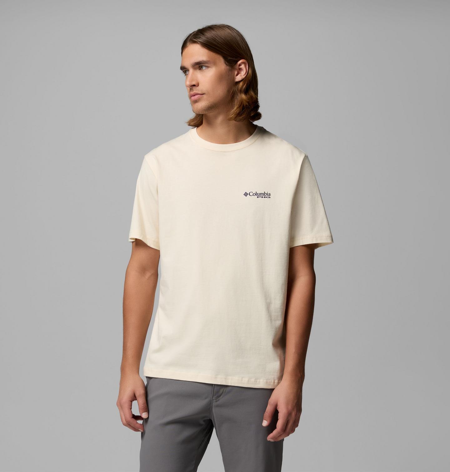 Мужская футболка Columbia Allain Flag PHG Short Sleeve, цвет: Меловой — фото 3