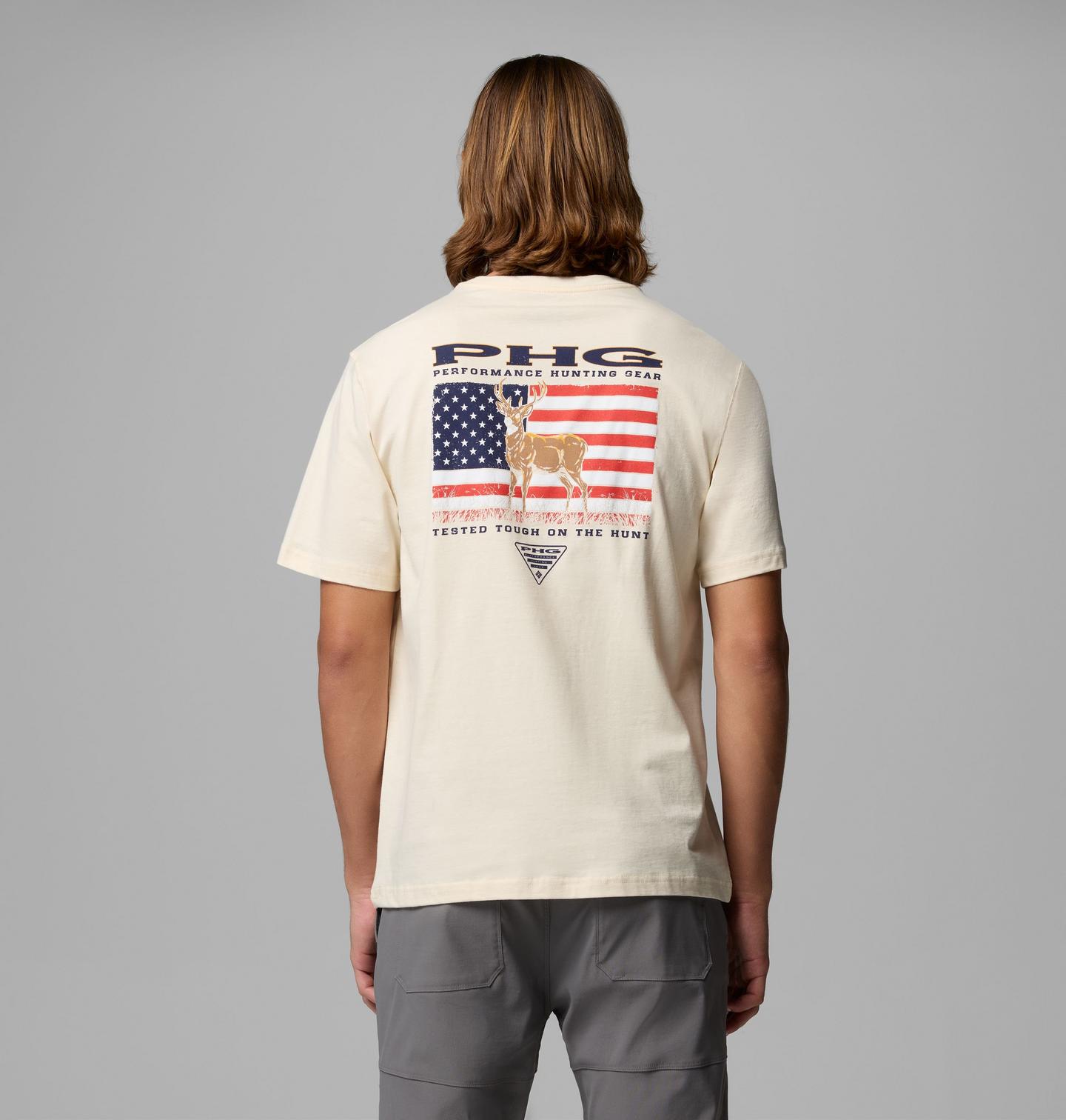 Мужская футболка Columbia Allain Flag PHG Short Sleeve, цвет: Меловой — фото 1