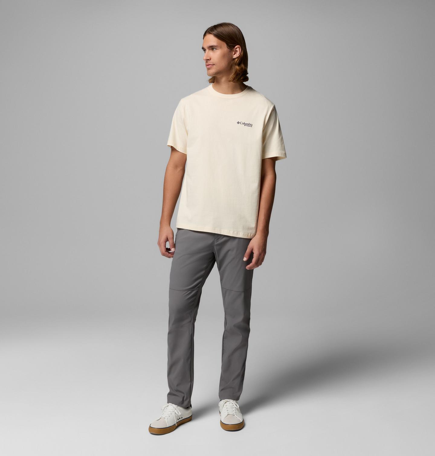 Мужская футболка Columbia Allain Flag PHG Short Sleeve, цвет: Меловой — фото 2