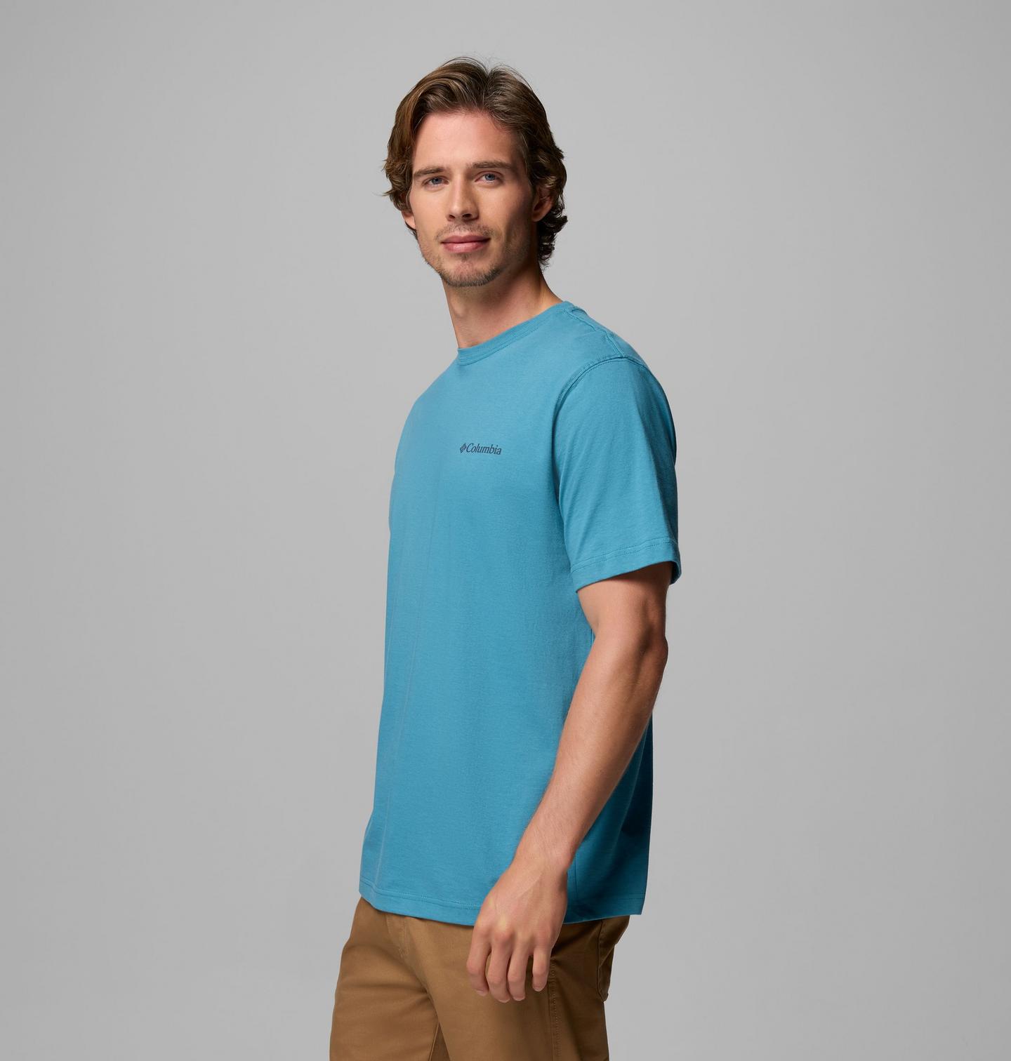 Мужская футболка Columbia Backstretch KY CSC Short Sleeve, цвет: Синий — фото 3