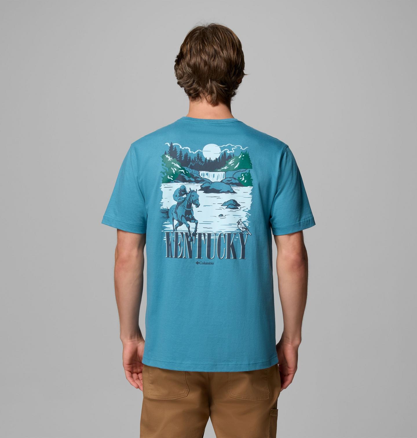 Мужская футболка Columbia Backstretch KY CSC Short Sleeve, цвет: Синий — фото 1