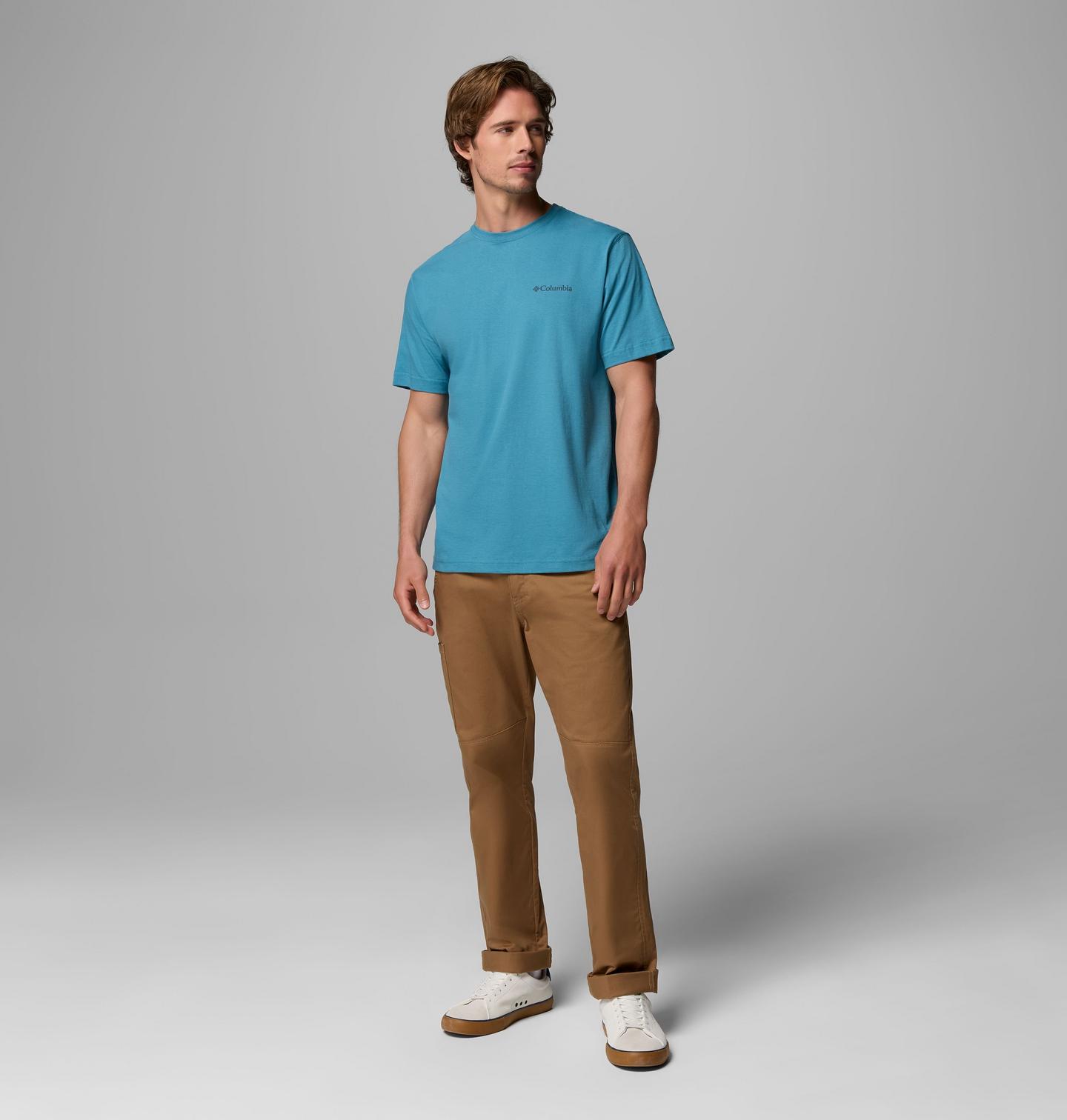 Мужская футболка Columbia Backstretch KY CSC Short Sleeve, цвет: Синий — фото 2
