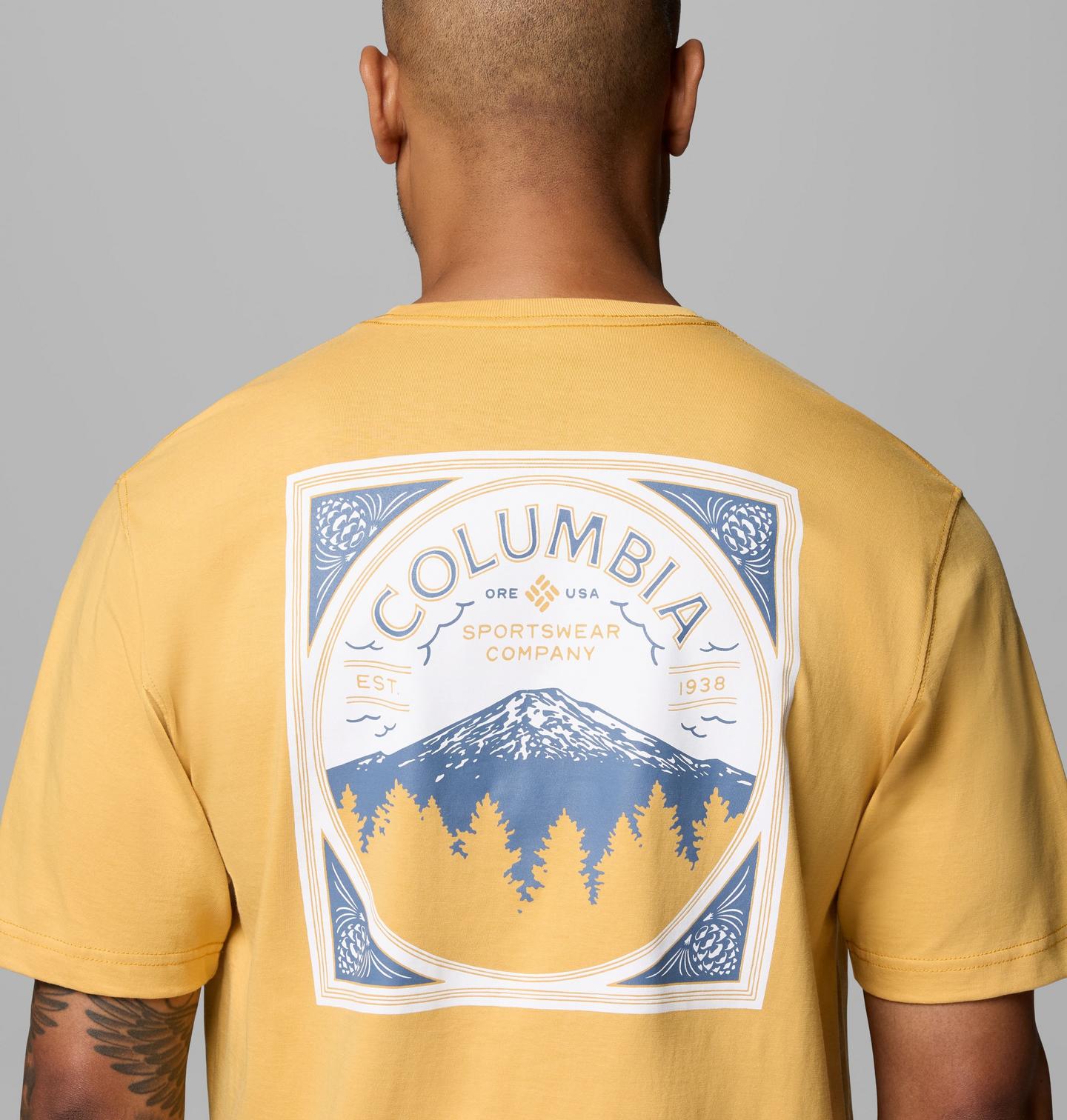 Мужская футболка Columbia Balto Mountain CSC Short Sleeve, цвет: Горчичный — фото 4