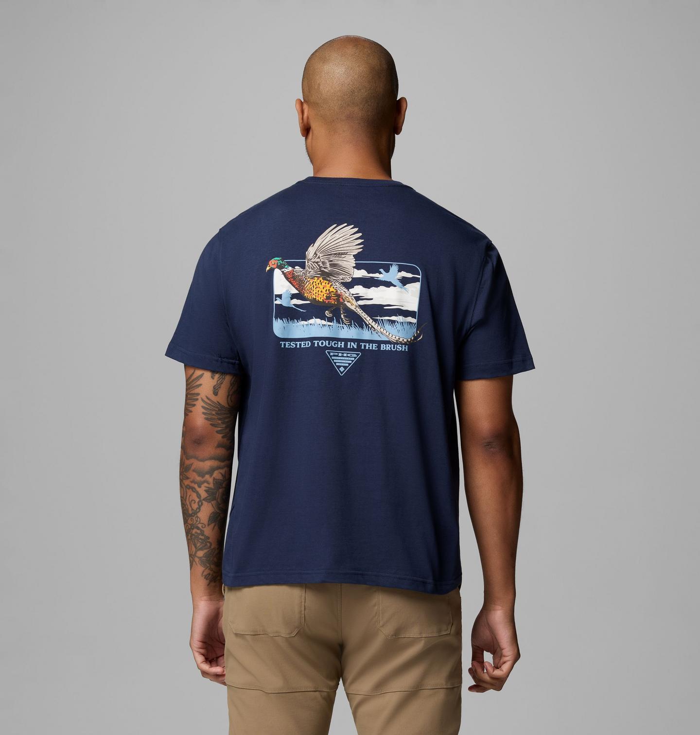 Мужская футболка Columbia Covey Pheasant PHG Short Sleeve, цвет: Тёмно-синий — фото 1