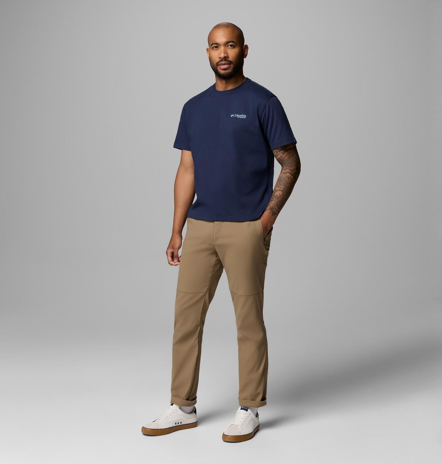 Мужская футболка Columbia Covey Pheasant PHG Short Sleeve, цвет: Тёмно-синий — фото 2