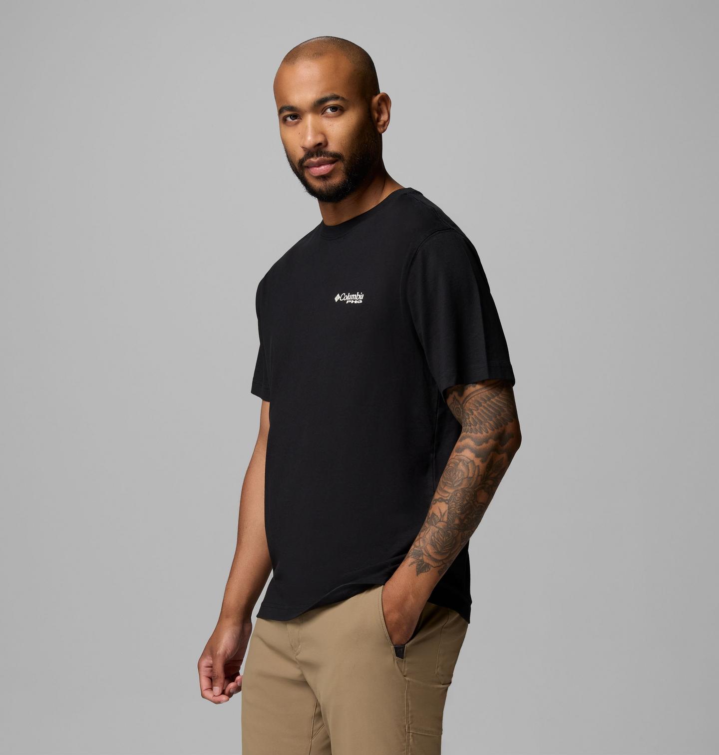 Мужская футболка Columbia Delmar Duck PHG Short Sleeve, цвет: Чёрный — фото 3