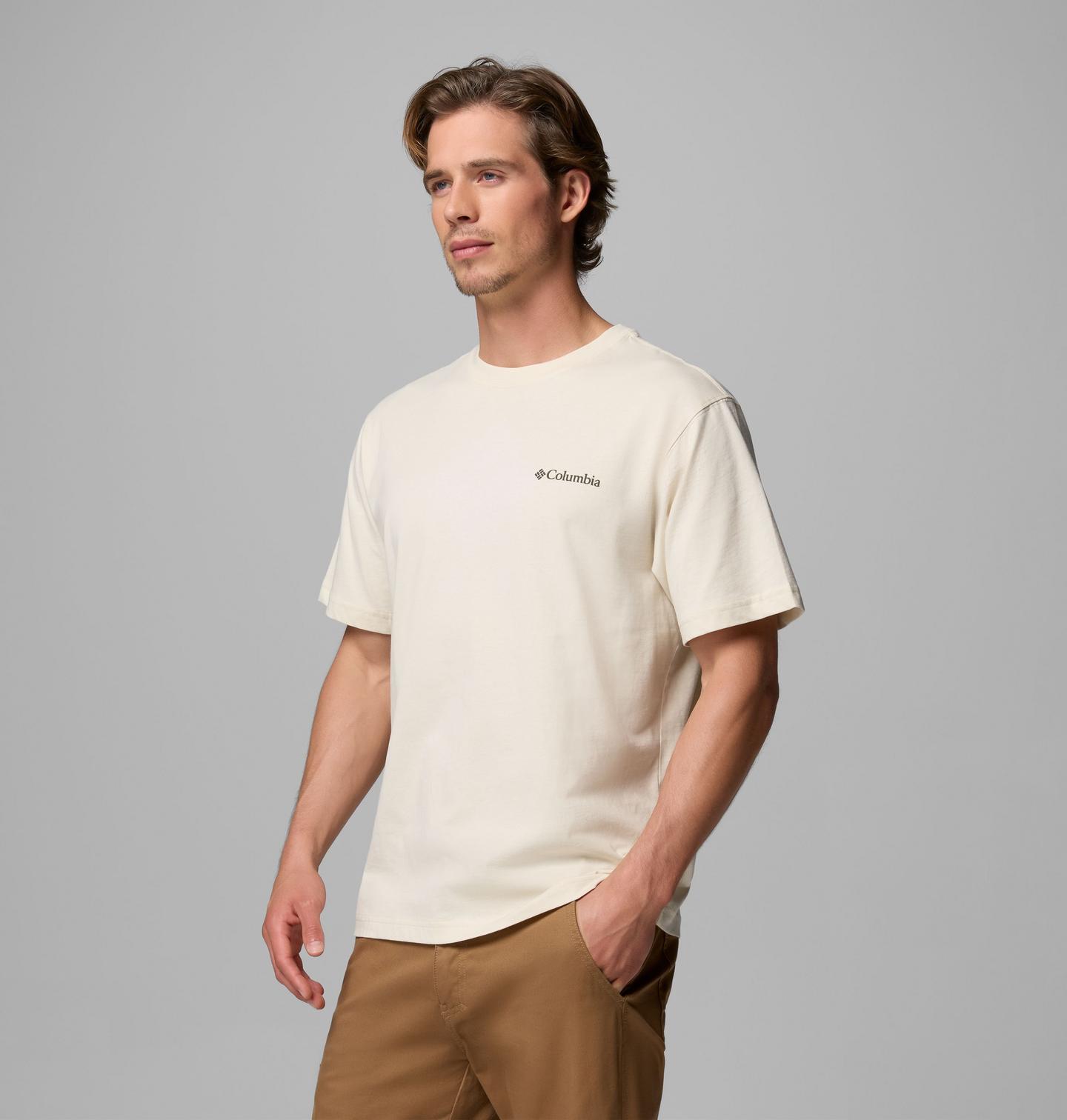 Мужская футболка Columbia Deschutrees CSC Short Sleeve, цвет: Меловой — фото 3
