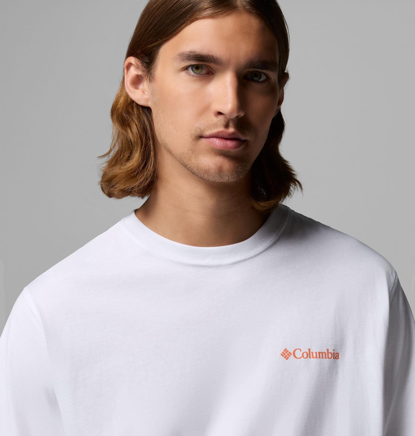 Мужская футболка Columbia Dungeness SF CA CSC Short Sleeve, цвет: Белый — фото 4