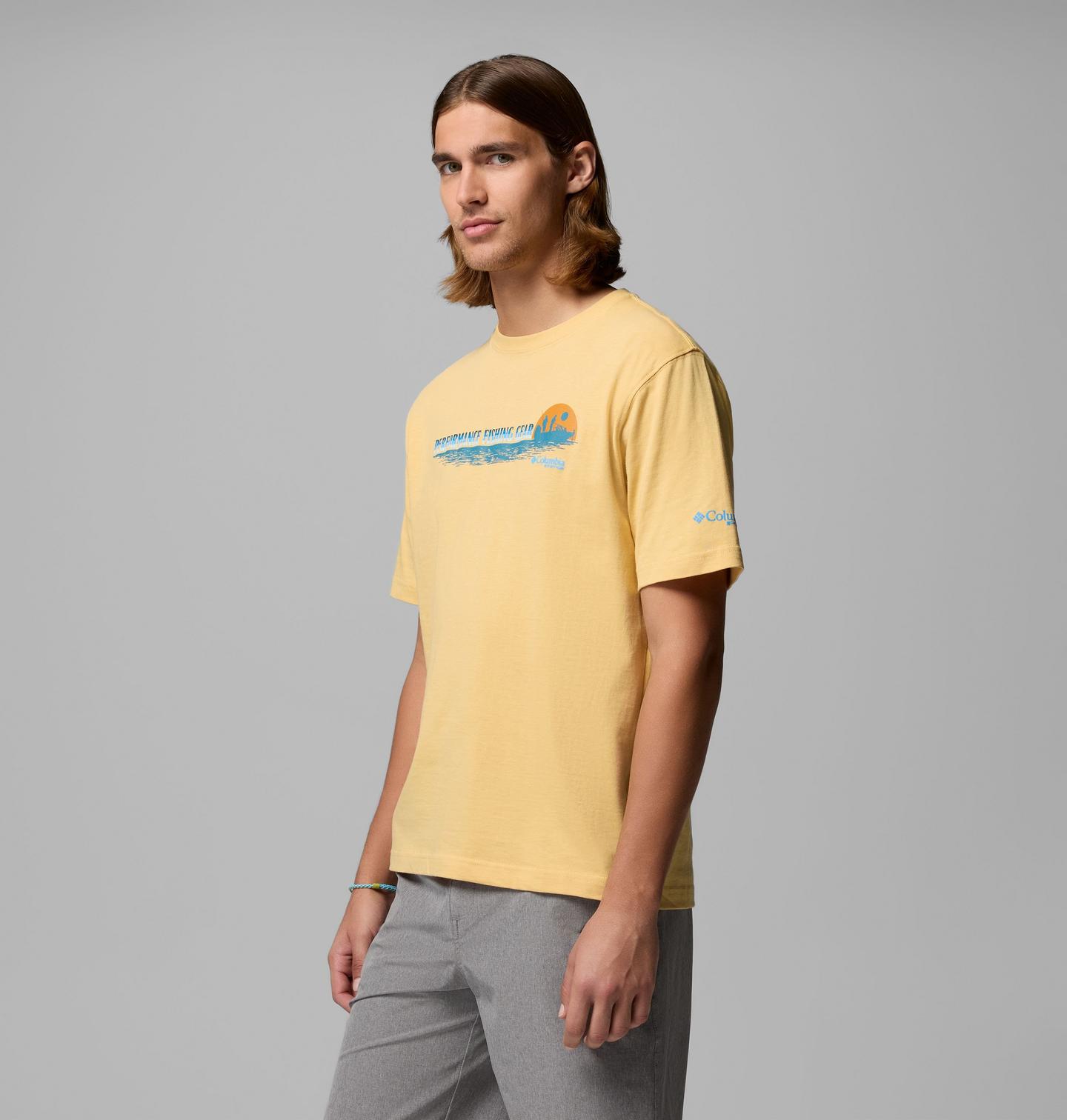 Мужская футболка Columbia Elliot PFG Short Sleeve Graphic, цвет: Какао сливочный — фото 4