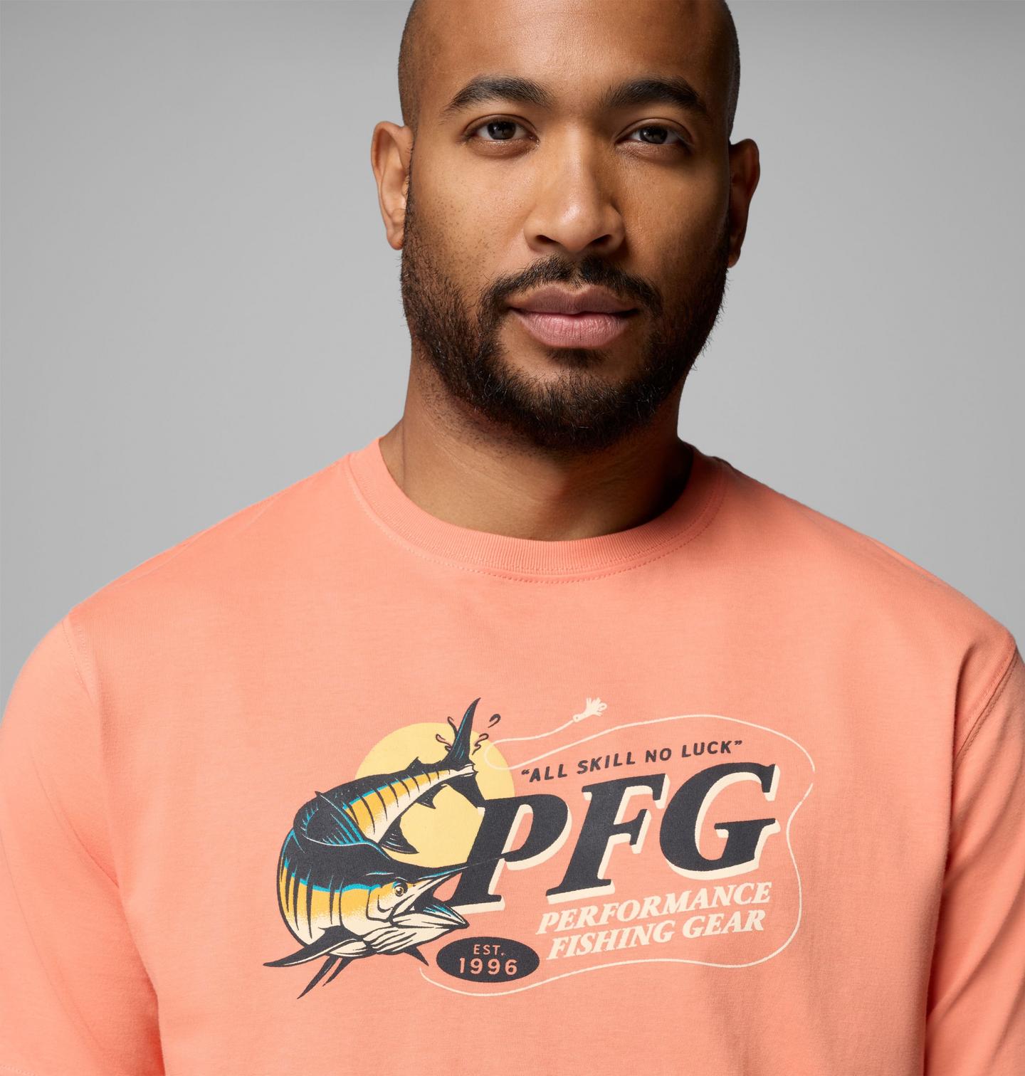Мужская футболка Columbia Krew Marlin PFG Short Sleeve, цвет: Яркий персиковый — фото 4