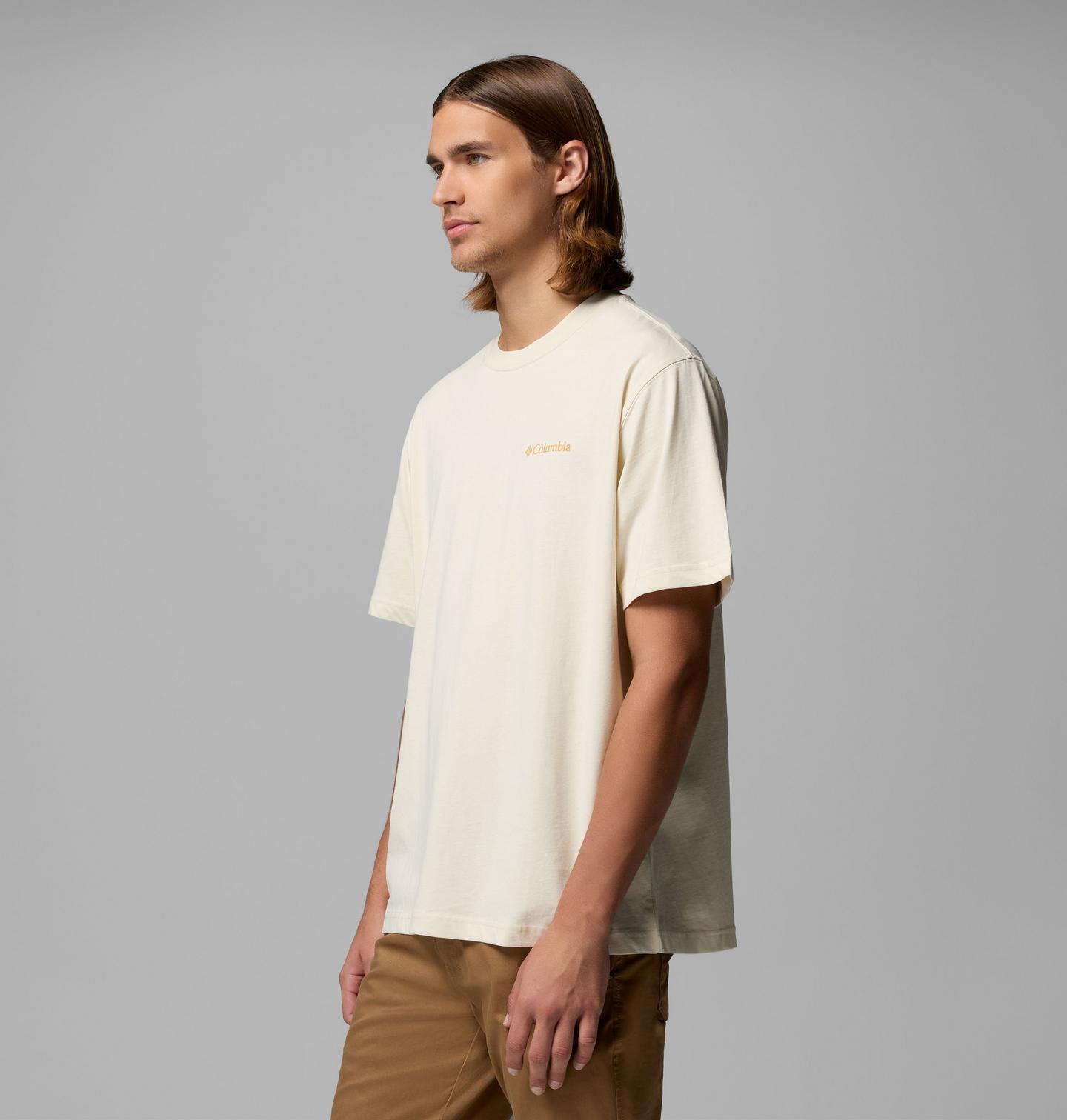 Мужская футболка Columbia Powder Ski CSC Short Sleeve, цвет: Меловой — фото 3
