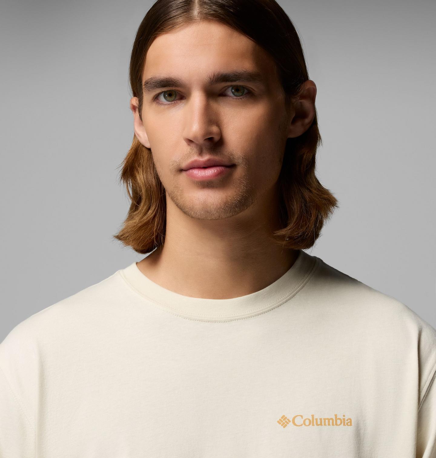 Мужская футболка Columbia Powder Ski CSC Short Sleeve, цвет: Меловой — фото 4