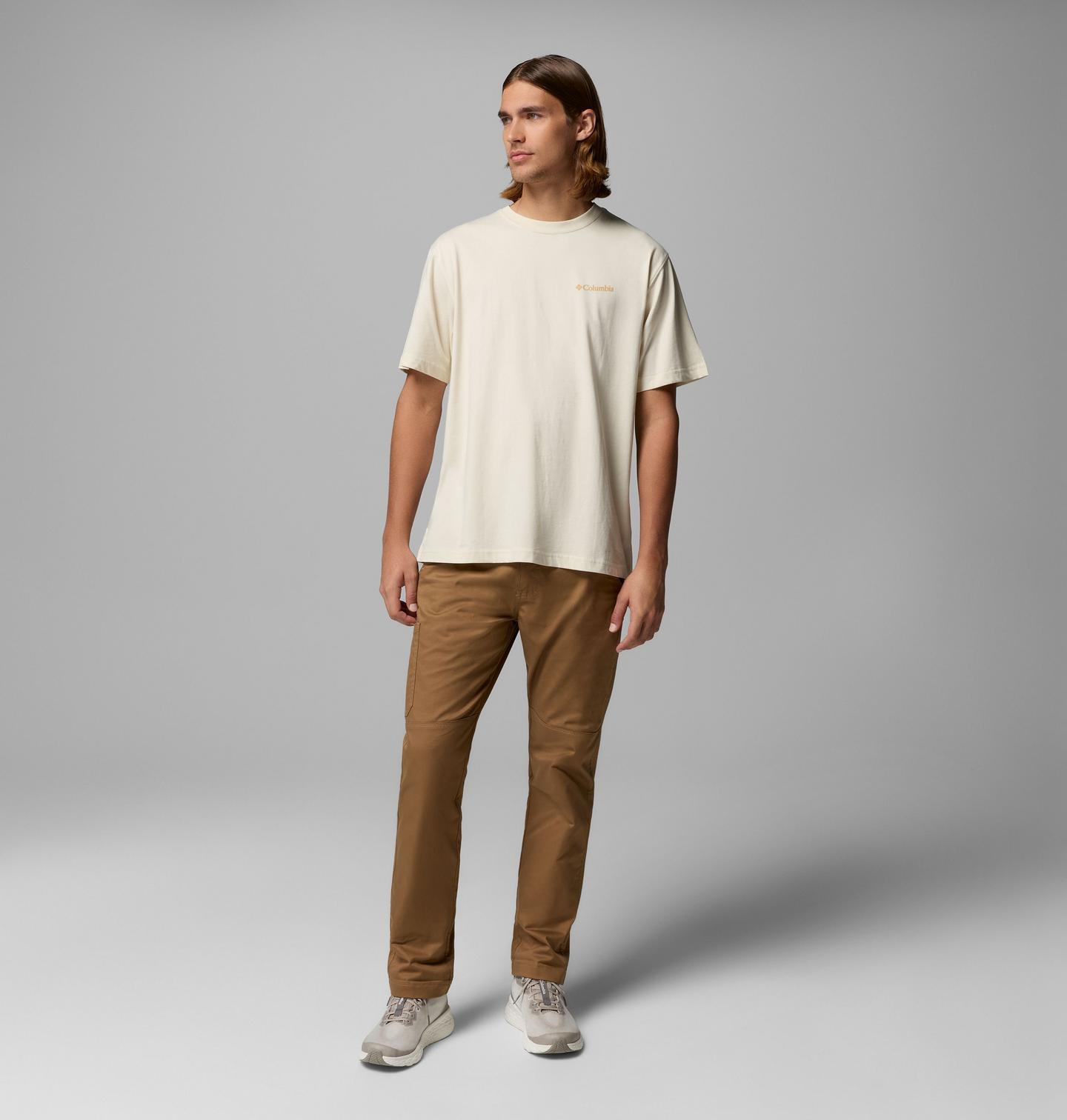 Мужская футболка Columbia Powder Ski CSC Short Sleeve, цвет: Меловой — фото 2